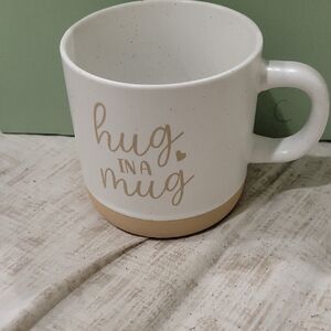 Cream and Tan Mug - Hug in a Mug